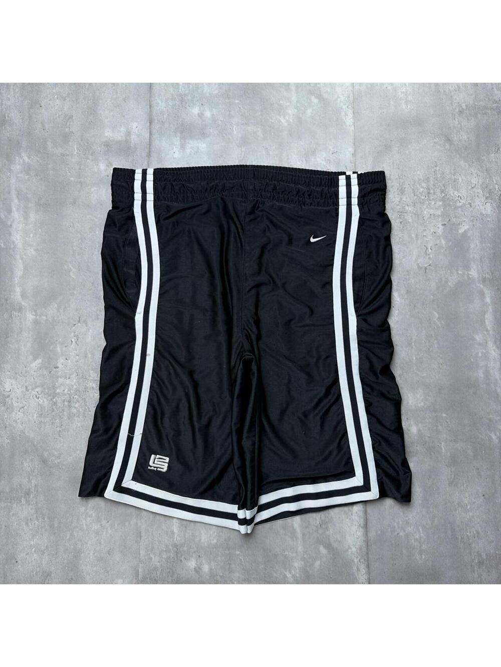 Y2K Black Nike Basketball Striped Baggy Shorts